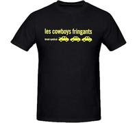 Les Cowboys Fringants Break Syndical Black Tee Shirts for Men Manches Courtes(Large)