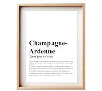 Les Creas de Papa Affiche Définition Champagne-Ardenne - Poster Style Dictionnaire | Déco Murale Minimaliste, Idée Cadeau Amoureux du Champagne