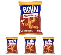 Les Croustilles Biscuits Apéritif à la Cacahouète, 138g (Lot de 4)