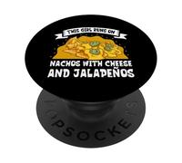 Les Dames adorent Les Nachos au Fromage et aux jalapeños PopSockets PopGrip Adhésif
