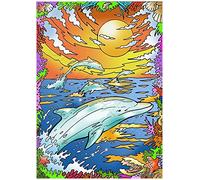 Les Dauphins AU Crepuscule - Tableau A COLORIER