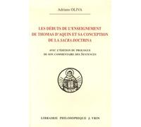 Les débuts de l'enseignement de Thomas d'Aquin et sa conception de la Sacra Doctrina
