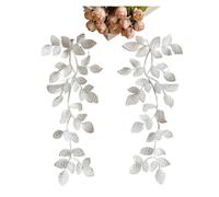 Les décorations de dentelle, Lot de 2 patchs brodés en dentelle avec feuilles multicolores 31 x 12 cm(White)