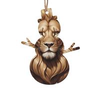 Les décorations de Noël classiques en bois en forme de tête de lion et les pendentifs de Noël imprimés sont parfaits pour les rebords de fenêtre, les cheminées et les murs