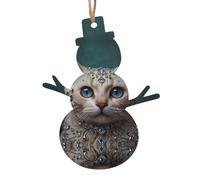 Les décorations de Noël en bois en forme de chat étrange en diamant et les pendentifs de Noël imprimés sont parfaits pour les rebords de fenêtre, les cheminées et les murs