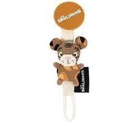 Les Deglingos attache-sucette tigre junior 13 cm en peluche marron Bruin G