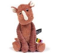 LES DEGLINGOS - PTIPOTOS - GROBISOU le Rhinocéros - Peluche Toute Douce -Idéal Cadeau Naissance - 25cm - Terracotta