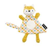 LES DEGLINGOS - Doudou Baby Cyranos Le Renard- Velours côtelé Ultra Doux - Idée Cadeau - Dès la Naissance - 28 cm - Jaune Moutarde