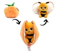 FLIPETZ Les DÉGLINGOS Doudou Buzzet l'Abeille/Clémentine - Abeille Cache-Cache réversible - Peluche Toute Douce pour bébé - Idées Cadeaux de Naissance, Jaune et Noir