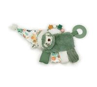 LES DEGLINGOS - Hochet d'Activités Chillos le paresseux - Vert - Jouet d'éveil pour bébé avec anneau de dentition - Idée cadeau - Dès la naissance -17cm