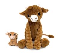 Déglingos Peluche Les PTIPOTOS Maman Bebe - Toute douce - Cadeau naissance - 24 cm Marron