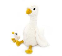 Les Déglingos Les PTIPOTOS by Peluche Maman Bebe - Toute Douce - Cadeau Naissance - JEBONGOU OIE Maman & Bebe Blanche - 36CM
