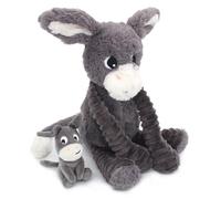 Peluche Ane maman/bébé gris Ptipotos Les Déglingos
