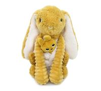 LES DÉGLINGOS Les PTIPOTOS by Peluche Maman Bebe - Toute Douce - Cadeau Naissance - TOUDOU Lapin Maman & Bebe Moutarde - 24CM