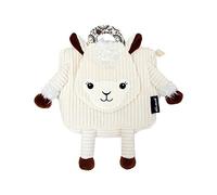 Les Déglingos - Muchachos le Lama - Sac à Dos velours - Ultra Doux - Peluche - Sac crèche ou nounou - Convient dès la Naissance - Cadeau bébé, Blanc, Maron