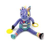 LES DEGLINGOS - Peluche d'activité Nomade Kiprorkos le zèbre - Violet - Jouet d'éveil pour bébé - Idée cadeau - Dès la naissance - 36 cm