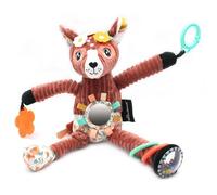 LES DEGLINGOS - Peluche d'activité Nomade Melimelos la biche - Terracotta - Jouet d'éveil pour bébé - Idée cadeau - Dès la naissance - 36 cm