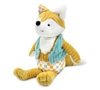 Les DÉGLINGOS - Peluche Original - Velours côtelé Ultra Douce - Convient dès la Naissance, Moutarde