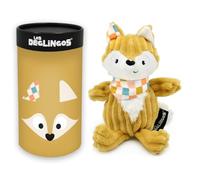 LES DEGLINGOS - Peluche Renard Simply avec Boîte Cadeau, 22 cm, Jaune Moutarde, Dès la Naissance