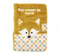LES DÉGLINGOS Protège Carnet de Santé Cyranos le Renard, Jaune Moutarde, 25 x 18 cm, Fermeture Scratch, Ultra Doux