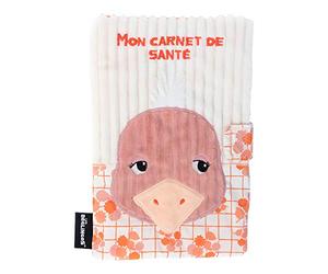 Les Déglingos Protège Carnet de Santé Pomelos l'Autruche Fermeture en Velcro Doudou Bébé Puériculture, Rose, 25 x 18 cm