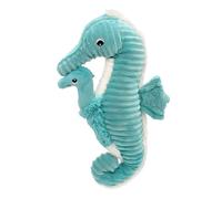 LES DÉGLINGOS PTIPOTOS by PAPADOU L'HIPPOCAMPE Maman/Bebe- Peluche Ultra Douce - Cadeau Naissance Anniversaire Noel - 36CM - Bleu Aqua