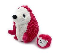 Les Déglingos Ptipotos by Piktou Le Hérisson - Peluche Maman et Bébé 22cm - Doudou Ultra Moelleux - Coloris Betterave - Cadeau Naissance et Anniversaire