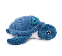 Les DÉGLINGOS PTIPOTOS by SAUVENOU Tortue Maman/Bebe Bleu - Peluche bébé Toute Douce - Idée Cadeau de Naissance - 29cm, Bleue
