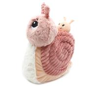 LES DÉGLINGOS - PTITPOTOS - Speedou l’Escargot Maman bébé - Peluche Toute Douce - Idéal Cadeau Naissance - Rose - 22 cm