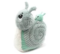 LES DÉGLINGOS - PTITPOTOS - Speedou l’Escargot Maman bébé - Peluche Toute Douce - Idéal Cadeau Naissance - Vert Menthe - 22 cm
