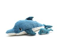 Déglingos Peluche Tofou le dauphin Maman et Bébé Bleu 50 cm