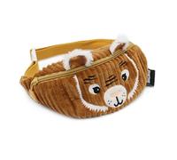 Les DÉGLINGOS Sac Banane Enfant Speculos Le Tigre en Velours Côtelé, 21x9 cm, Cassonade, Dès 3 Ans