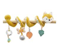 LES DÉGLINGOS - Spirale d’activités Cyranos Le Renard - Jouet d’éveil pour bébé avec activités sonores et tactiles - 1 pièce - Moutarde - 40cm déployé