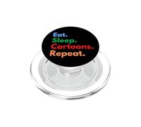Les Dessins animés Eat Sleep se répètent pour Les animateurs et Les Amateurs de Dessins animés PopSockets PopGrip pour MagSafe