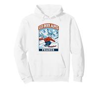 Les Deux Alpes France Ski Vintage Montagne Graphique Sweat à Capuche