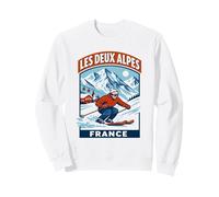 Les Deux Alpes France Ski Vintage Montagne Graphique Sweatshirt