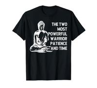 Les Deux Bouddha Guerrier Patience et Temps Les Plus puissants T-Shirt Graphique avec Valeur