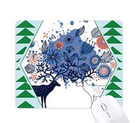 les deux feuilles de moose deer elk tapis de souris green pine tree tapis en caoutchouc