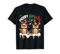 Les Deux hiboux Elfes du Père Noël de Merry Owlma, Amoureux des Oiseaux, Famille et Enfants T-Shirt