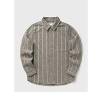 Les Deux Lennon Wool Pinstripe Overshirt men Longsleeves grey taille: L