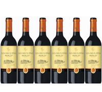Les Deux Pins - Vin Rouge Merlot du Pays D'Oc (6 x 0.75 L)