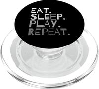 Les Dictons Funny Eat Sleep Playing se répètent pour Jouer de manière Amusante PopSockets PopGrip pour MagSafe