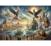 Les Dieux créateurs égyptiens Puzzle 1000 Pièces Adultes Et Enfants, Premium,Carton,Anti-Stress,Casse-tête,Déco Murale,Jeu Éducatif,Dès 14 Ans,Défi,Détente 52x38cm