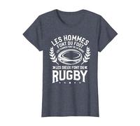Les Dieux Font du Rugby Rugbyman T-Shirt, Femme, Bleu Chiné, XS