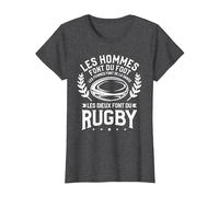 Les Dieux Font du Rugby Rugbyman T-Shirt, Femme, Chiné Foncé, XS