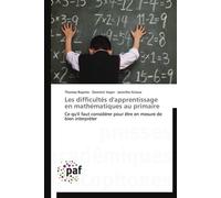 Les difficultés d'apprentissage en mathématiques au primaire - Collectif - P.academiques Francophones - broché - Etude