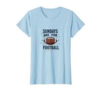Les dimanches sont pour Le Football T-Shirt, Femme, Bleu Céleste, M