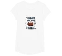 Les dimanches sont pour Le Football T-Shirt, Fille, Blanc, XS