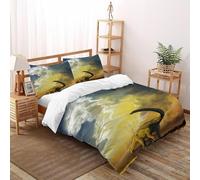 Les dinosaures dans le désert 3D Imprimé Animaux animés Parure De Linge De Lit 3 Pièces Fonction De Comble En Microfibre 2 Oreillers Zipper Closure Super King(260x220cm)Pour Adultes Femmes Et Enfants