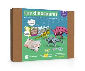 Les dinosaures - Kit Pandacraft 3-7 ans - Fabrique tes dinosaures 3D et deviens paléontologue - Collectif - Pandacraft - Jeux livres objets